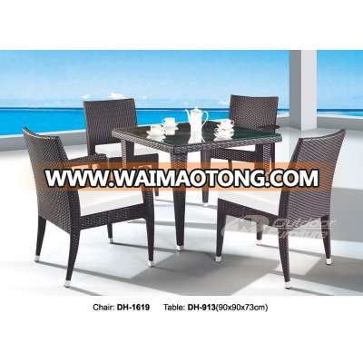 Restaurant Furniture Supplier Outdoor Rattan Dining Table And Chair (DH-1619)