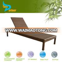 Rattan Furniture Sun Lounger With Side Table Folding Aluminum Beach Bed